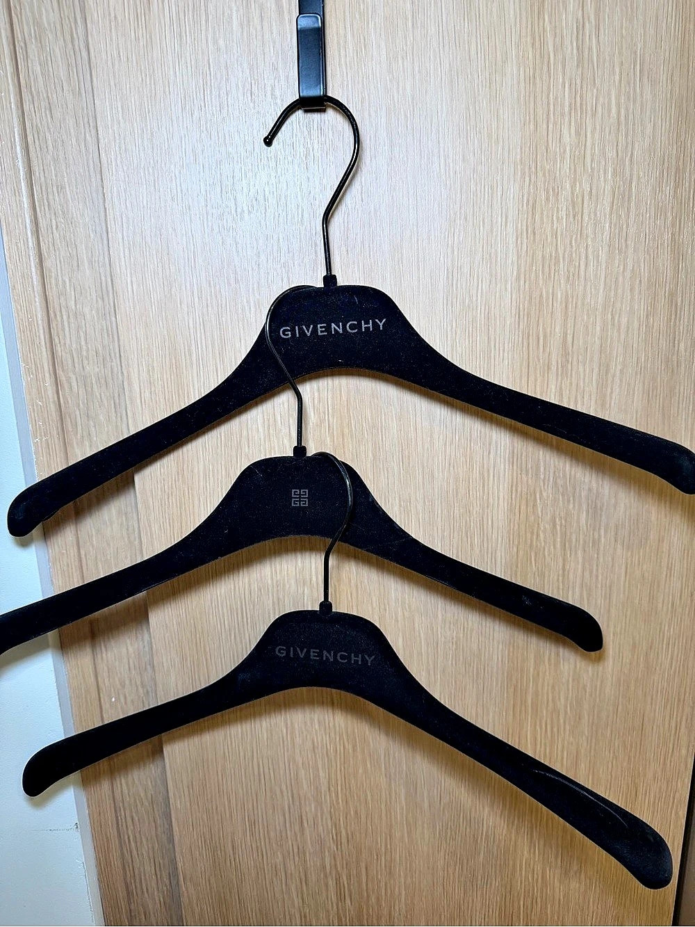 Givenchy Branded Velvet Suit Hangers Set of 3 Black